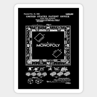 Monopoly Game Patent White Magnet